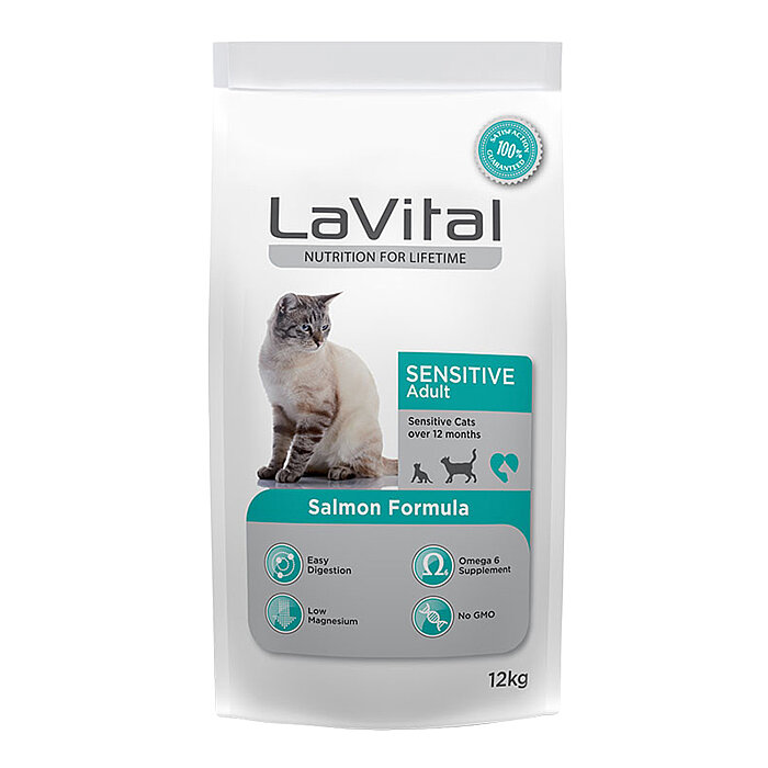 LaVital Yetişkin Kuru Kedi Maması (Sensitive Adult) Somonlu 12KG
