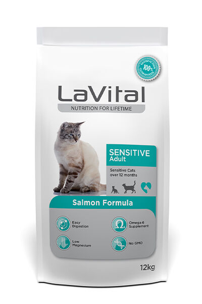 LaVital Yetişkin Kuru Kedi Maması (Sensitive Adult) Somonlu 12KG