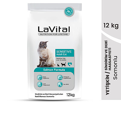 LaVital Yetişkin Kuru Kedi Maması (Sensitive Adult) Somonlu 12KG (1)
