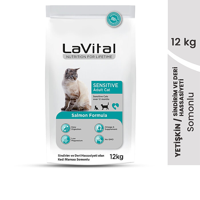 LaVital Yetişkin Kuru Kedi Maması (Sensitive Adult) Somonlu 12KG - 2