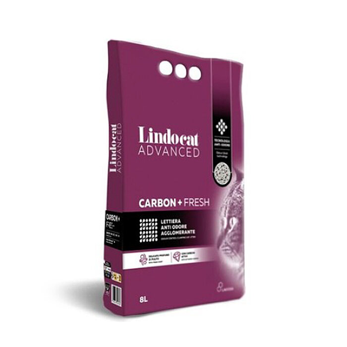 Lindocat Advanced Carbon+ Aktif Karbonlu & Fresh Kokulu Kalın Taneli Kedi Kumu 8L - 1