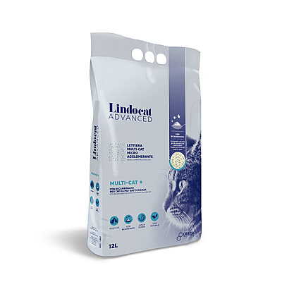 Lindocat Advanced Multicat Koku Önleyici & Ekstra Güçlü Topaklanan Kedi Kumu 12L