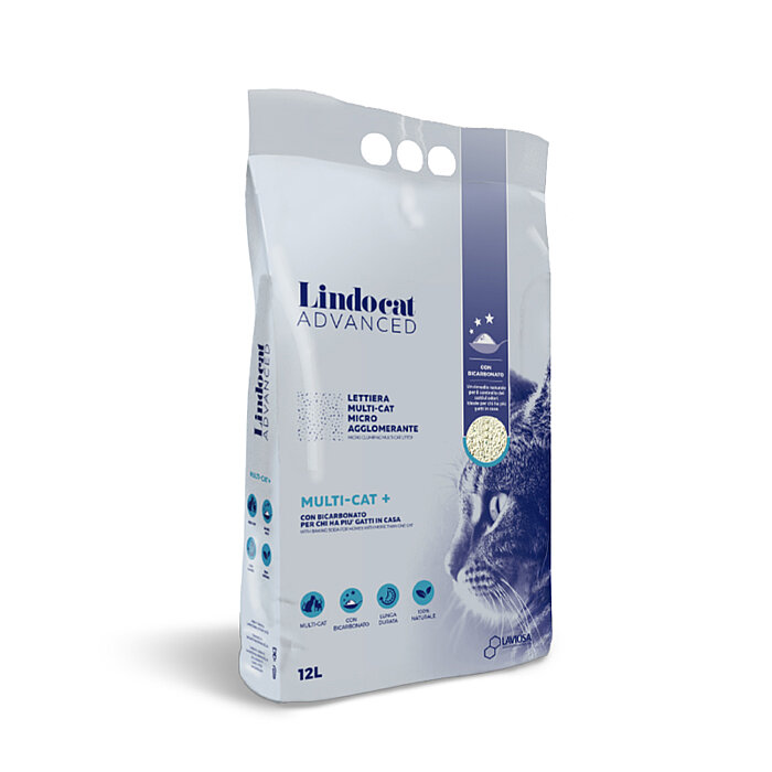 Lindocat Advanced Multicat Koku Önleyici & Ekstra Güçlü Topaklanan Kedi Kumu 12L - 1