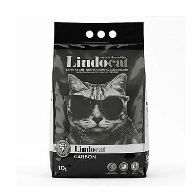 Lindocat Carbon Ekstra Güçlü Topaklanan Beyaz Bentonit Kedi Kumu 10L