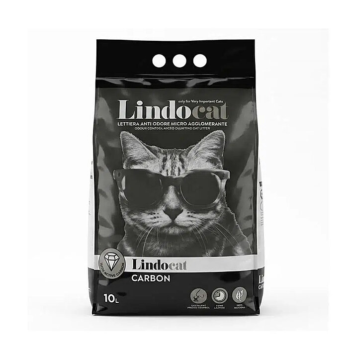 Lindocat Carbon Ekstra Güçlü Topaklanan Beyaz Bentonit Kedi Kumu 10L - 1