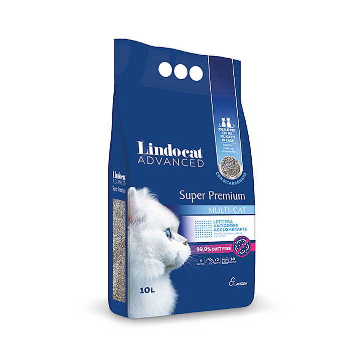 Lindocat Super Premium Multicat Bikarbonatlı Koku Önleyici & Extra Güçlü Topaklanan Kedi Kumu 10L - 1
