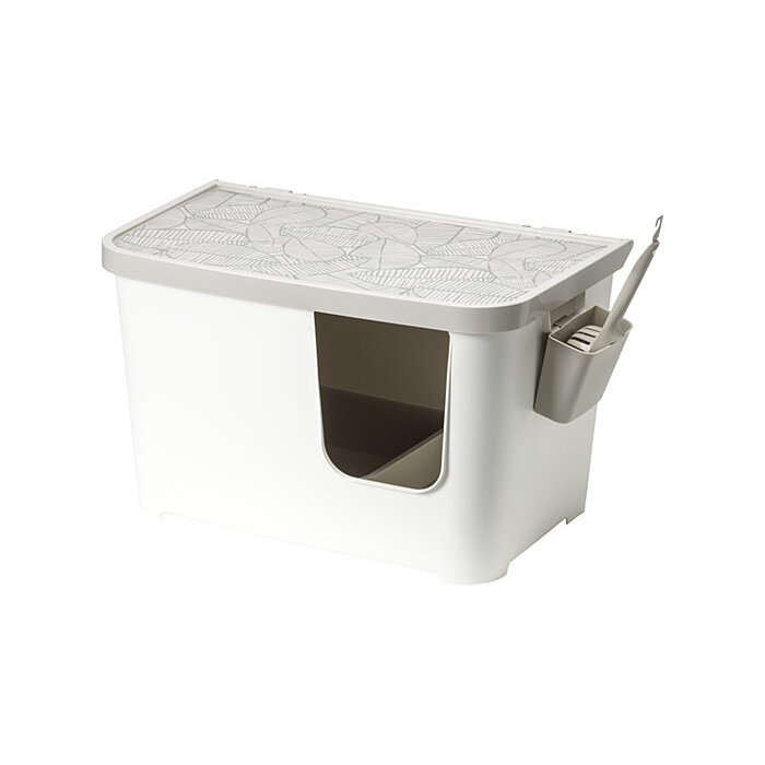 Moderna Casetta Kapalı Kedi Tuvaleti - Gri Beyaz 75.7 x 45 x 45 cm - 1