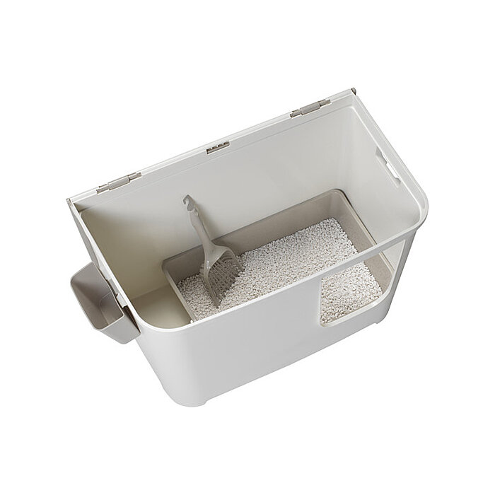 Moderna Casetta Kapalı Kedi Tuvaleti - Gri Beyaz 75.7 x 45 x 45 cm - 3