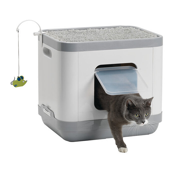 Moderna Cat Concept Tırmalamalı Kapalı Kedi Tuvaleti - Gri - 1