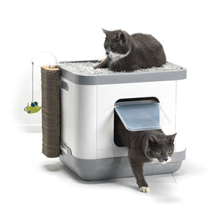 Moderna Cat Concept Tırmalamalı Kapalı Kedi Tuvaleti - Gri - 5