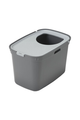 Moderna Top Cat Kapalı Kedi Tuvaleti - Gri / Koyu Gri 59 CM