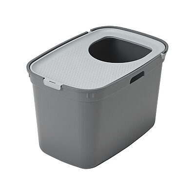 Moderna Top Cat Kapalı Kedi Tuvaleti - Gri / Koyu Gri 59 CM