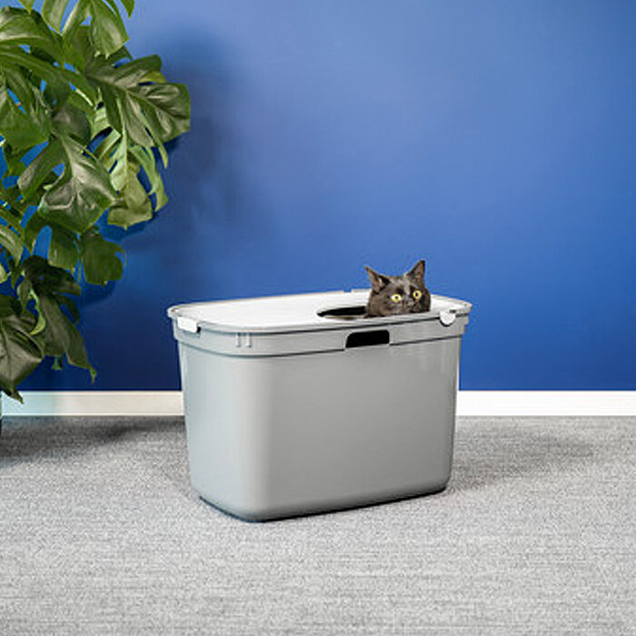 Moderna Top Cat Kapalı Kedi Tuvaleti - Gri / Koyu Gri 59 CM - 3