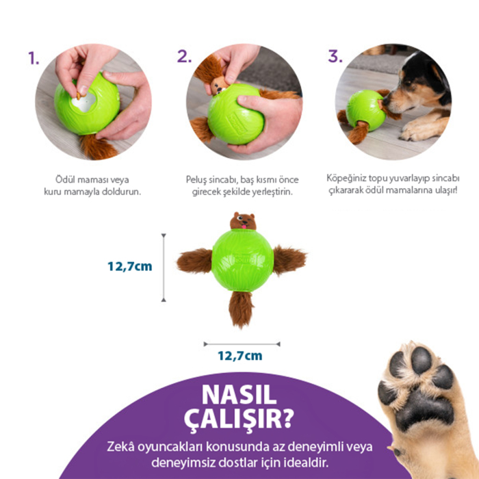 Nina Ottosson Snuffle N'Trt Ball Eğitici Köpek Ödül Topu - 2
