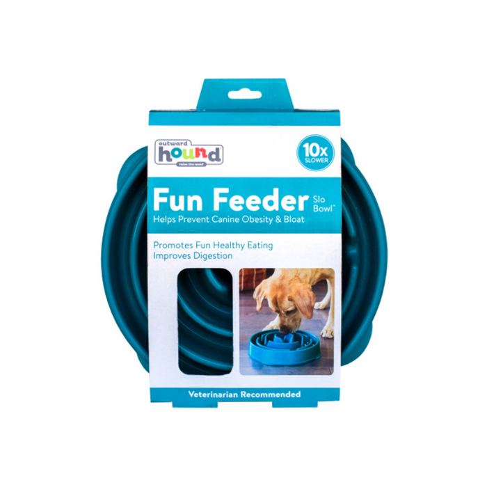 Outward Hound Fun Feeder Drop Yavaş Yeme Mama Kabı Large - Turkuaz - 2
