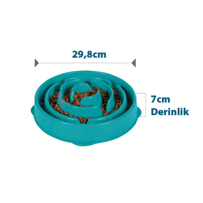 Outward Hound Fun Feeder Drop Yavaş Yeme Mama Kabı Large - Turkuaz - 3