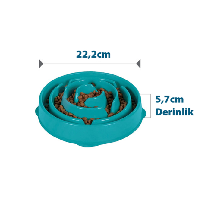 Outward Hound Fun Feeder Drop Yavaş Yeme Mama Kabı Medium - Turkuaz - 2