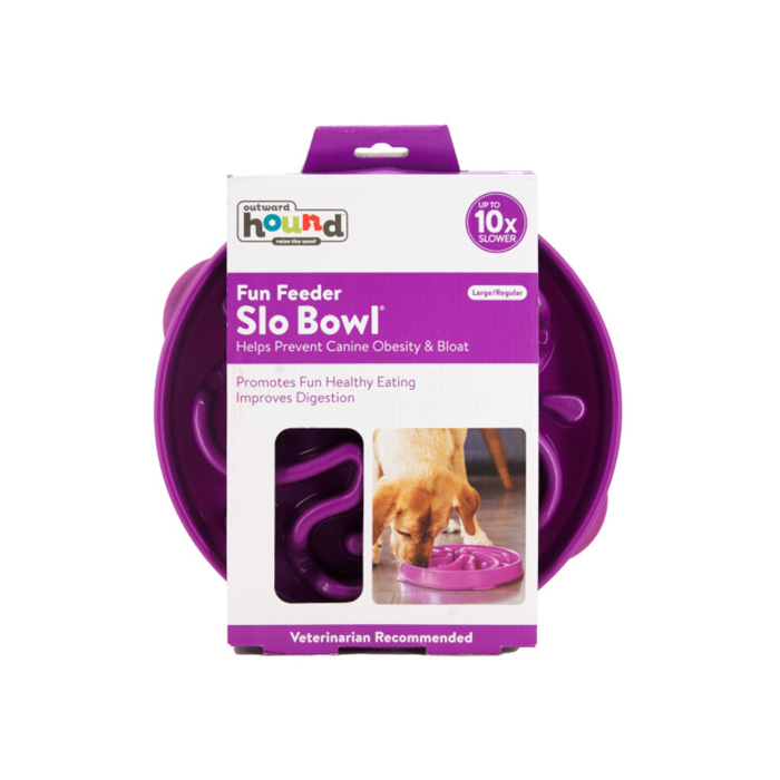 Outward Hound Fun Feeder Flower Yavaş Yeme Mama Kabı Large - Mor - 2