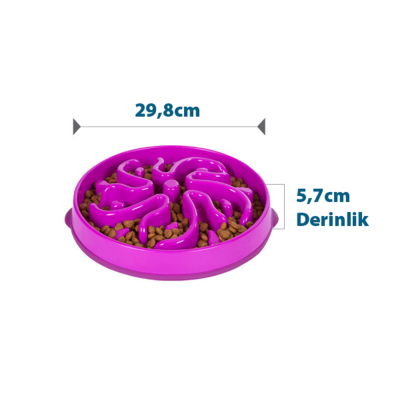 Outward Hound Fun Feeder Flower Yavaş Yeme Mama Kabı Large - Mor - 4