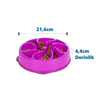 Outward Hound Fun Feeder Flower Yavaş Yeme Mama Kabı Medium - Mor - 3