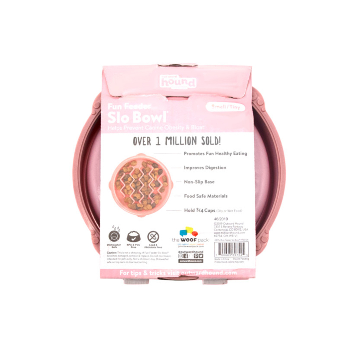 Outward Hound Fun Feeder Wave Yavaş Yeme Mama Kabı Small - Pembe - 3