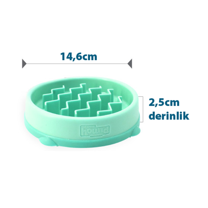 Outward Hound Fun Feeder Wave Yavaş Yeme Mama Kabı Small - Yeşil - 4