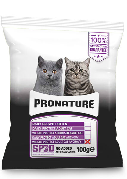 Pronature Kısırlaştırılmış Yetişkin Kuru Kedi Maması (Weight Protect) - Hamsili ve Pirinçli - 100GR