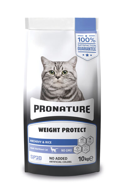 Pronature Kısırlaştırılmış Yetişkin Kuru Kedi Maması (Weight Protect) - Hamsili ve Pirinçli - 10KG