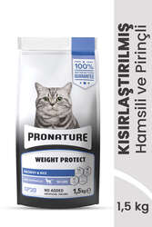Pronature - Pronature Kısırlaştırılmış Yetişkin Kuru Kedi Maması (Weight Protect) - Hamsili ve Pirinçli - 1,5KG