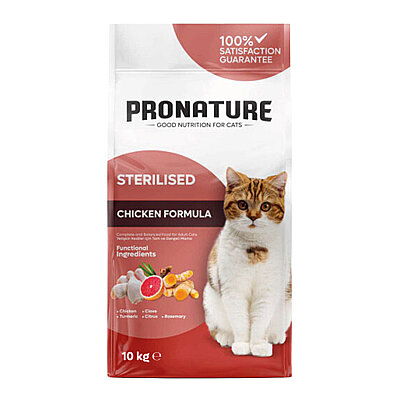 Pronature - Pronature Kısırlaştırılmış Yetişkin Kuru Kedi Maması (Weight Protect) - Tavuk Etli ve Pirinçli - 10KG