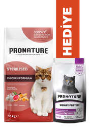 Pronature Kısırlaştırılmış Yetişkin Kuru Kedi Maması - Tavuk Etli ve Pirinçli - 10KG + KÜÇÜK PAKET 1,5 KG - Thumbnail