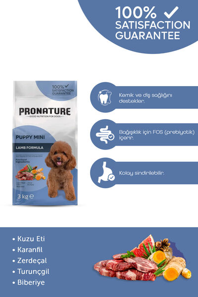 Küçük Irk Yavru Kuru Köpek Maması (Daily Growth) - Kuzu Etli ve Pirinçli - 3KG