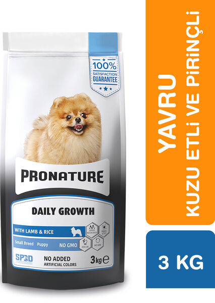 Pronature Küçük Irk Yavru Kuru Köpek Maması (Daily Growth) - Kuzu Etli ve Pirinçli - 3KG