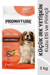 Pronature - Pronature Küçük Irk Yetişkin Kuru Köpek Maması (Daily Protect) - Kuzu Etli ve Pirinçli - 3KG