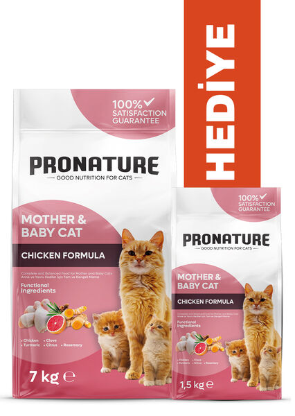 Pronature Mother & Baby Cat 7 kg + KÜÇÜK PAKET 1,5 KG