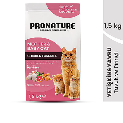 Pronature Mother & Baby Kuru Kedi Maması Tavuk Etli 1,5KG (1)