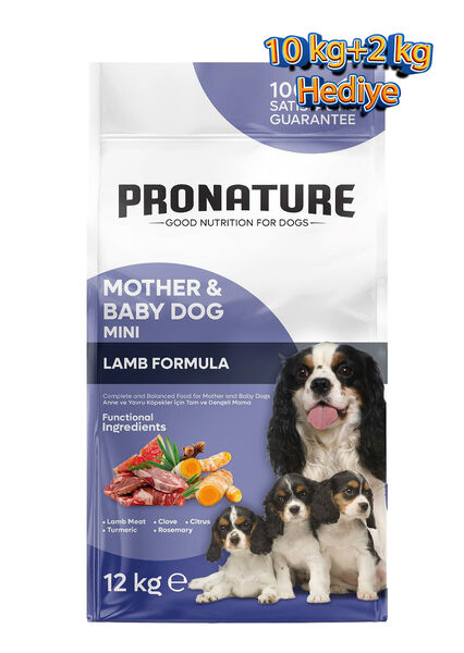 Pronature Mother & Baby Kuru Köpek Maması (Mini) Kuzu Etli 10+2 KG Hediye