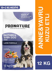 Pronature - Pronature Mother & Baby Kuru Köpek Maması (Mini) Kuzu Etli 10+2 KG Hediye