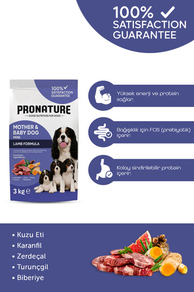 Pronature Mother & Baby Kuru Köpek Maması (Mini) Kuzu Etli 3KG
