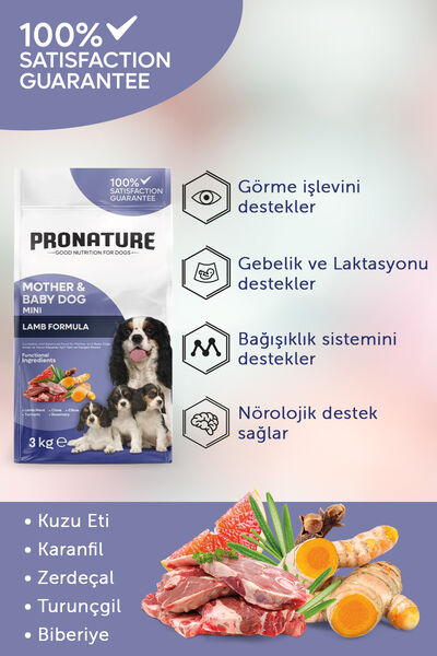 Pronature Mother & Baby Kuru Köpek Maması (Mini) Kuzu Etli 3KG