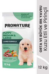Pronature - Pronature Orta ve Büyük Irk Yavru Kuru Köpek Maması (Daily Growth) - Kuzu Etli ve Pirinçli - 12KG