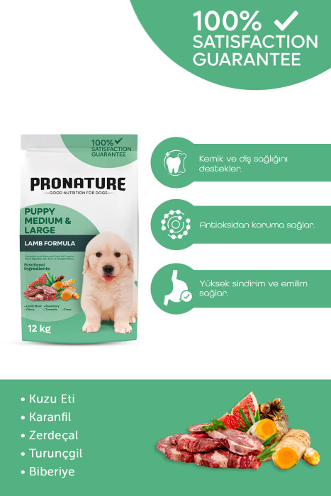 Pronature Orta ve Büyük Irk Yavru Kuru Köpek Maması (Daily Growth) - Kuzu Etli ve Pirinçli - 12KG - 3