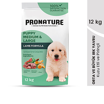 Pronature Orta ve Büyük Irk Yavru Kuru Köpek Maması (Daily Growth) - Kuzu Etli ve Pirinçli - 12KG (1)