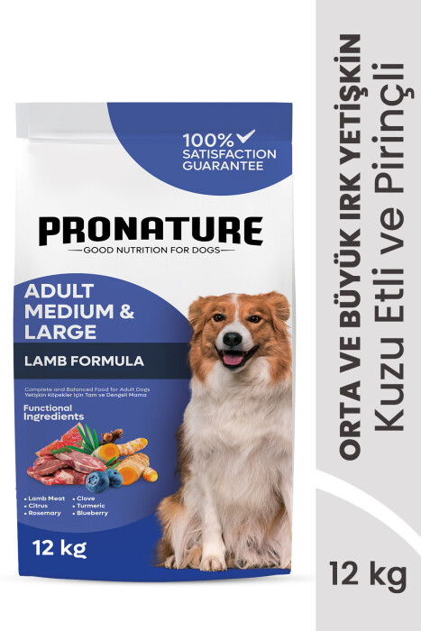 Pronature Orta ve Büyük Irk Yetişkin Kuru Köpek Maması (Daily Protect) - Kuzu Etli ve Pirinçli - 12KG - 2