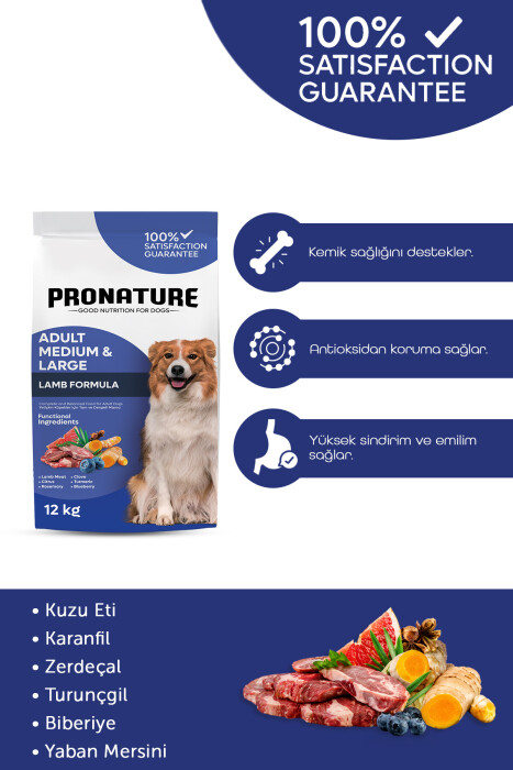 Pronature Orta ve Büyük Irk Yetişkin Kuru Köpek Maması (Daily Protect) - Kuzu Etli ve Pirinçli - 12KG - 3