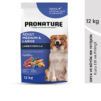 Pronature Orta ve Büyük Irk Yetişkin Kuru Köpek Maması (Daily Protect) - Kuzu Etli ve Pirinçli - 12KG (1)