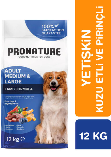 Pronature Orta ve Büyük Irk Yetişkin Kuru Köpek Maması (Daily Protect) - Kuzu Etli ve Pirinçli - 12KG