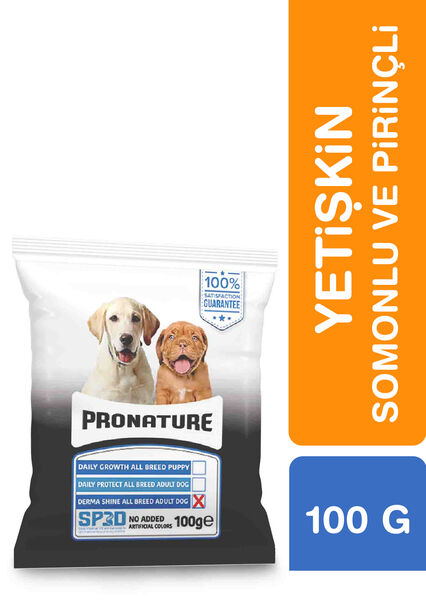 Pronature Orta ve Büyük Irk Yetişkin Kuru Köpek Maması (Derma Shine) - Somonlu ve Pirinçli - 100G