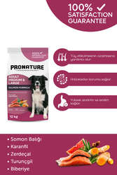 Pronature - Pronature Orta ve Büyük Irk Yetişkin Kuru Köpek Maması (Derma Shine) - Somonlu ve Pirinçli - 12KG (1)