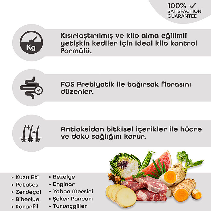 Pronature Tahılsız Kısırlaştırılmış Yetişkin Kuru Kedi Maması (Perfect Weight) - Kuzu Etli ve Enginarlı - 1,5KG - 3
